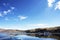 boats with tourists sailing on lake titicaca from puno to the floating islands of the uros, puno peru-october 2021