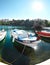 Boats at Voulismeni lake in Agios Nikolaos. Crete