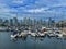 Boats in the water at False Creek, Downtown Vancouver,