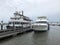 Boats and Yachts on the Ashley River are tied down for Hurricane Dorian