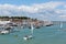 Boats and yachts Cowes harbour Isle of Wight with blue sky