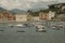 boats and yachts floating in the bay of Silence, Baia di Silenzio in Sestre-Levante, Liguria, Italy