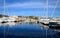 Boats and yachts in Golf Juan harbor, French Riviera, France