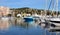 Boats and yachts in Golf Juan harbor, French Riviera, France