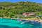 Boats and yachts moored near the villa in a secluded location