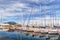 Boats and yachts parked in La Cala bay, old port in Palermo