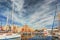 Boats and yachts parked in La Cala bay, old port in Palermo