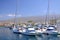 Boats and yachts in Puerto Colon yacht club in Costa Adeje on Tenerife