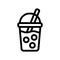 boba drink line icon illustration vector graphic