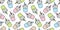 Boba tea seamless pattern vector bubble milk tea tile background repeat wallpaper scarf isolated illustration doodle design