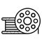 Bobbin icon. Film bobbin. Roll, bobbin, coil, reel, spool, winder. Vector