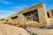 Bobolin, zachodniopomorskie/ Poland - September, 12, 2020: Old concrete bunkers on the sea beach. Destroyed military