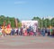 Bobruisk Belarus 06 03 2019: The central square of the relay on the awarding and ignition of the fire of European games 2019