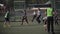 Bobruisk, Belarus - 15 June 2019: training kids soccer team. Young soccer team warming up before game. Football coach