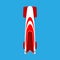 Bobsled or bobsleigh red sled top view vector flat icon. Winter snow game sport skeleton race equipment competition