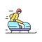 bobsled handicapped athlete color icon vector illustration