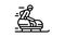 bobsled handicapped athlete line icon animation