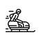 bobsled handicapped athlete line icon vector illustration