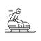 bobsled handicapped athlete line icon vector illustration