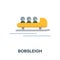 Bobsleigh flat icon. Colored element sign from winter sport collection. Flat Bobsleigh icon sign for web design