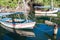 BOCA DE MIEL, CUBA - FEB 4, 2016: Fishing boats anchored at Rio Miel river mouth near Baracoa, Cu