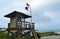 Boca Raton guardhouse with palm trees and Atlantic ocean