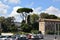 Bocca della Verita, Forum Boarium with Temple of Hercules Victor, Tempio di Portuno - Fountain of Tritons in Rome, Italy