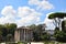 Bocca della Verita, Forum Boarium with Temple of Hercules Victor, Tempio di Portuno - Fountain of Tritons in Rome, Italy