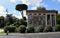 Bocca della Verita, Forum Boarium with Temple of Hercules Victor, Tempio di Portuno - Fountain of Tritons in Rome, Italy