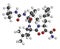 Boceprevir hepatitis C virus (HCV) drug molecule. Atoms are represented as spheres with conventional color coding: hydrogen (white