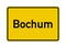 Bochum city limits road sign in Germany