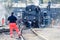 Bochum , Germany - April 18 2015 : Worker observing the activities at the railway main station