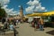 Bockenheim markt, a weekly farmers market on the Bockenheimer Warte with fruit and vegetable stalls, Frankfurt am Main, Germany