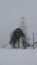 Boda church in winter mist in Dalarna, Sweden