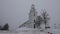 Boda church in winter mist in Dalarna, Sweden