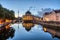 The Bode-Museum and the Television Tower in Berlin before sunrise