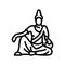 bodhisattva buddhism line icon vector illustration