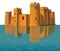 bodiam castle england travel vector illustration transparent background