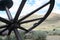 Bodie,ghost town through cable wheel