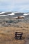 Bodie ghost town houses with snow mountain