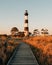 Bodie Island Lighthouse and marsh boardwalk trail, in the Outer Banks, North Carolina