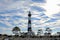 The Bodie Island Lighthouse is surrounded by an expansive marsh habitat