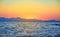 Bodrum, Turkey: Beautiful seascape at sunset over the sea with blue and pink pastel colors. Vacation Outdoors Seascape Summer