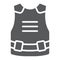 Body armor glyph icon, army and military, bulletproof vest sign, vector graphics, a solid pattern on a white background.