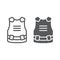 Body armor line and glyph icon, army and military, bulletproof vest sign, vector graphics, a linear pattern on a white