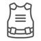 Body armor line icon, army and military, bulletproof vest sign, vector graphics, a linear pattern on a white background.