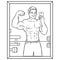 Body builder selfie coloring book vector