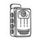 Body Camera Icon. Doodle Hand Drawn or Outline Icon Style
