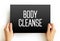 Body cleanse text quote on card, concept background