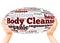 Body Cleanse word cloud hand sphere concept